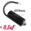 0,5uF/ 450V kond. rozruchowy 26x53mm ( przewody)