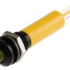 Lampka kontrolna do montażu panelowego 24V dc, Żółta 8mm LED Końcówka lutownicza RS PRO