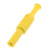 Wtyk bezpieczny 4mm z tuleją stałą, przykręcany prosty 36A, 1000V CAT III, żółty