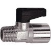 Mini ball valve, L 35.5 mm, 10 bar, brass, nickel-plated, for pipe systems, 103351