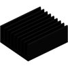 Extruded heatsink, (L x W x H) 100 x 84 x 40 mm, 2.8 to 0.9 K/W, black anodized, SK 464 100 SA