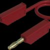 Measuring lead with (4 mm plug, spring-loaded, straight) to (4 mm plug, spring-loaded, straight), 0.5 m, red, PVC, 2.5 mm², CAT