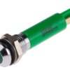 Lampka kontrolna do montażu panelowego 110V ac, zielona 8mm LED Chrom RS PRO