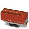 Blok rozdzielczy PTFIX 10/18X4-NS35 RD, czerwone złącze przemysłowe - 18 punktów przyłączeniowych o przekroju 4mm2