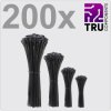 TruComponents 40618 Cable tie 100/150/200/300mm 3.6mm Blk UV-proof 200pcs