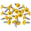 Sealey PTNP2 Number Plate Screw Plastic Enclosed Head Ø4.8 x 18mm Yellow Pack 50