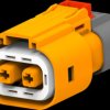 Plug, 2 pole, straight, 1 row, orange, 2103744-1