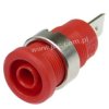 3266-I-RT Gniazdo bezp. 4mm, konektor 6,3mm, 36A, czerwone mont. nakręt. M12, 1kV/kat.III, 600V/kat.IV, ELECTRO-PJP, 3266