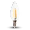 Żarówka LED E14 świeczka C35 przezroczysta filament 4W 400lm 3K VT-1986 SKU214301 V-Tac