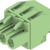 Socket header, 3 pole, pitch 5.08 mm, angled, green, 1440010000