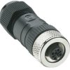 Jack, M12, 5 pole, screw connection, straight, 11221