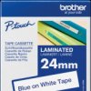 TZE-253 Laminated labelling tape, blue on white, 24 mm