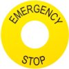 Tabliczka Opisowa Żółta Okrągła Fi60mm /Emergency Stop/ Zb2by9330