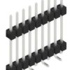 Pin header, 9 pole, pitch 2.54 mm, angled, black, 10051880