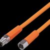 Sensor actuator cable, M8 cable plug, straight, A to M8 cable socket, straight, A, 4 pole/4 pole, 10 m, PVC, orange, 3 A, EVT183