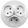 Rozgałeźnik wtyczkowy 3x2P+Z okrągły z podświetleniem biały R-36/S