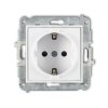 ICON Mechanizm gniazda pojedynczego z uziemieniem SCHUKO 2P+Z z przesłonami biały IGP-1sp KARLIK