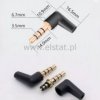 Wtyk Jack 3,5 stereo; czarny; 4-polowy 14mm kątowy