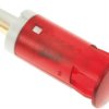 Lampka kontrolna do montażu panelowego 24V dc, czerwona 12mm LED Czerwony Faston, oczko lutownicze APEM