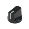 Gałka do potencjometru na oś 6mm - 19x14mm - z bakelitu, czarna z białym znacznikiem - KN-19-14