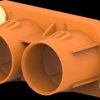 Plug, 2 pole, straight, 1 row, orange, 2141784-2