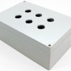 PC push button enclosure, (L x W x H) 241 x 160 x 89 mm, light gray (RAL 7035), IP66, 1554MPB6