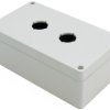 PC push button enclosure, (L x W x H) 160 x 89 x 61 mm, light gray (RAL 7035), IP66, 1554MPB2