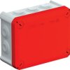 Cable junction box, 136 x 102 x 57 mm, no. of entries: 10, 10 mm², gray/red, IP66, 2007644