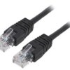 Patch cord U/UTP, Cat 5e, RJ45 wtyk z obu stron, linka, CCA, 3m PP12-3M/BK