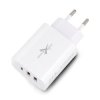 Zasilacz 2x USB A USB C - 5V-20V/1,5A-3A - biały - eXtreme TC48CUU