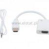 Konwerter adapter z HDMI do VGA z dźw.biały,czarny