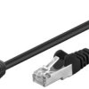 CAT 5eKabel łączący 1x 90 pod kątem,F/UTP, czarny - Długość kabla 0.25 m