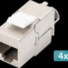 DN-93615-4 Cat.6a Keystone module, shielded, 4 pieces