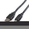 Roline Green Usb 2.0 Kabel, Type A-B, Zwart, 0,8 M