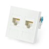 Gniazdo podtynkowe 45x45mm 2x RJ45 + Keystone Kat.6 UTP - białe