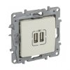 NILOE Gniazdo ładowania podwójne USB 5 V 2400 mA kremowe 4764694