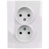 LOGI Gniazdo podwójne 2x2P kompletne śrubowe 16A 250V Biały 25096
