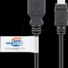 93903 USB 2.0 cable, A connector to mini B connector, 3 m