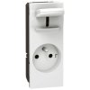 MOSAIC Gniazdo 2P+Z z łatwym odłączeniem wtyczki /5modułów/ białe 16A 250V 077131