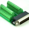 CZH-LABS Slim Right Angle D'SUB DB44HD Male Header Breakout Board Module, D-SUB.