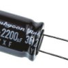 Kondensator 2200μF 35V dc Radialny, Otwór przelotowy Rubycon roztaw: 7.5mm 16 (Dia.) x 31.5mm