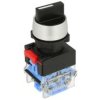 Przełącznik; obrotowy; LAS0-A3Y-20X/32N; ON-OFF-(ON); 3 pozycje; bistabilny; monostabilny; na panel; śrubowe; 2 tory; czarny; 6A