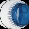 FLSVBLWS12SW Flashni, white, blue lens, shallow base, 12 V DC