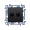 SIMON 10 Gniazdo komputerowe podwójne RJ45 kat.6 (moduł) czarny mat C62.01/49 KONTAKT SIMON