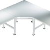 Manuflex AU0042.7035 Element pięcioramienna z płytą linoleum, do głębokości stołu = 800 mm szaro-biały (ral 7035)