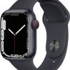 Apple Watch Series 7 GPS + Cellular 41 mm Obudowa aluminiowa czarny Opaska sportowa czarny
