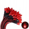 Dioda LED 5mm 12V czerwona dyfuzyjna 200mcd 22mA przewodem 20cm / 1878