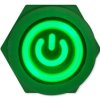 Panel pushbutton, 12mm, green lighting