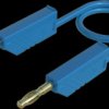 Measuring lead with (4 mm plug, spring-loaded, straight) to (4 mm plug, spring-loaded, straight), 0.5 m, blue, PVC, 2.5 mm², CAT