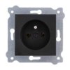 Gniazdo Z Uziemieniem 250V 16A Czarny Metalik 241/14E